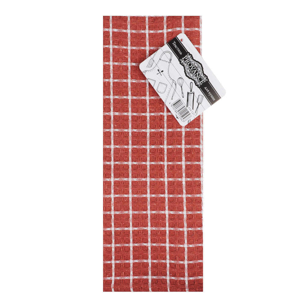 PROVANCE Терракота Полотенце кухонное вафельное, 40х60см, 100% хлопок, клетка, арт.№ 434-121