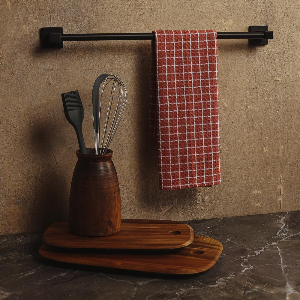 PROVANCE Терракота Полотенце кухонное вафельное, 40х60см, 100% хлопок, клетка, арт.№ 434-121