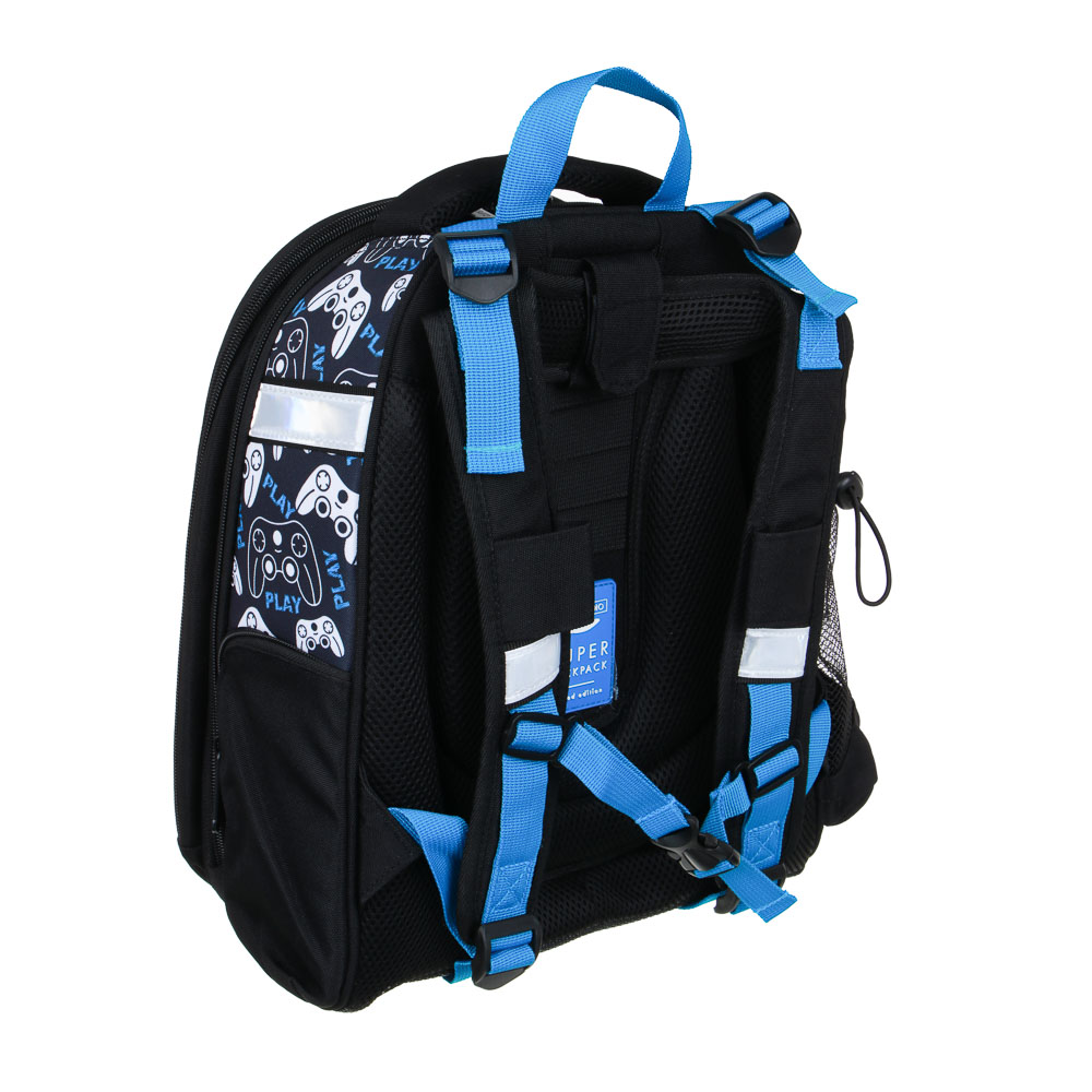 КУЛ ГЕЙМЕР Рюкзак шк.жесткий 38х28х15см, 2 отд., 2 карм., эргоном.спинка, лямки с рег.по росту, ПЭ, арт.№ 254-801