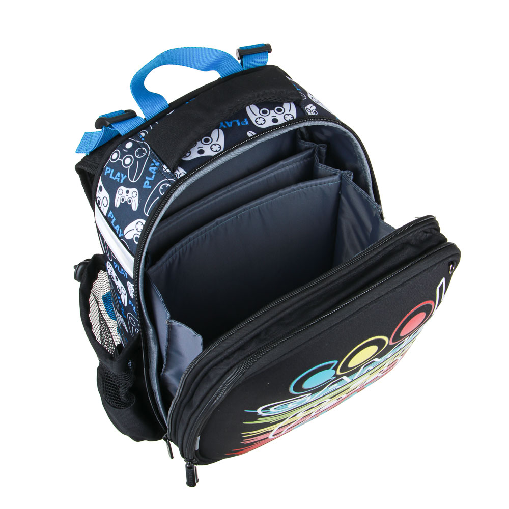 КУЛ ГЕЙМЕР Рюкзак шк.жесткий 38х28х15см, 2 отд., 2 карм., эргоном.спинка, лямки с рег.по росту, ПЭ, арт.№ 254-801