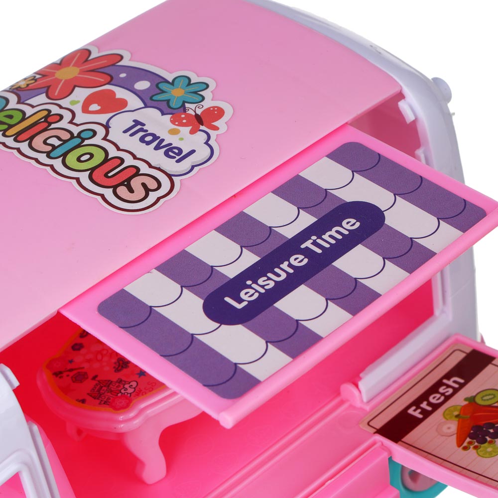 ИГРОЛЕНД Игровой набор мебели для кукол, с домом на колесах, ABS, PP, 49,3х16,5х24,8 см, арт.№ 278-135