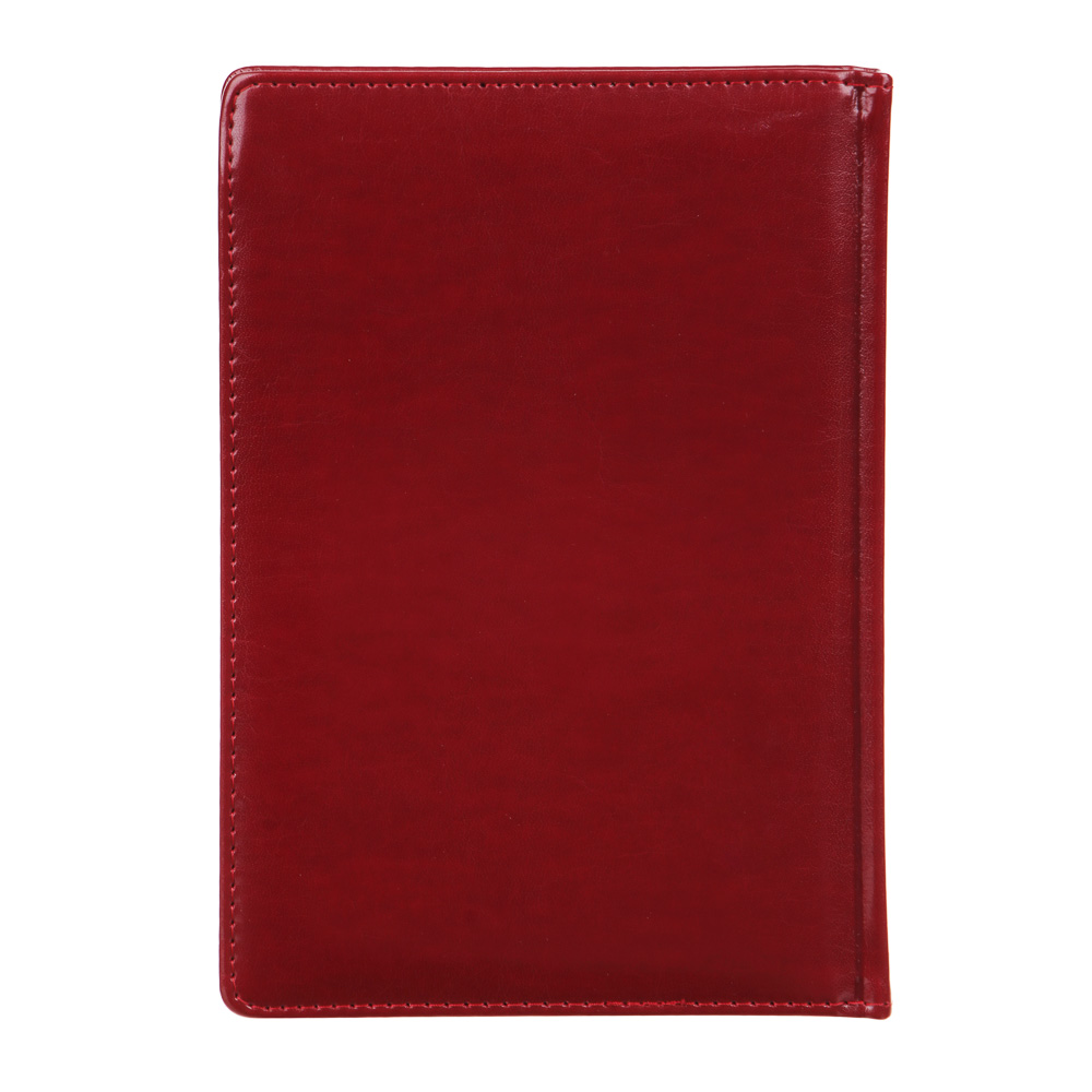 Ежедневник на 2024 "ПРЕСТИЖ" А5, 352 стр., тв.обл.с поролоном, иск.кожа, цв.срез, тонир.блок, красн, арт.№ 572-142