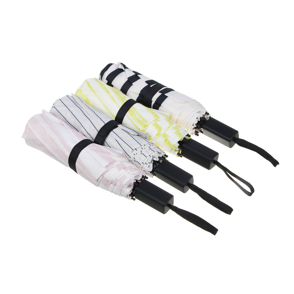 Зонт компакт, механика, металл, пластик, эпонж, d96см, 8 спиц, цвета в ассортименте, арт.№ 302-398