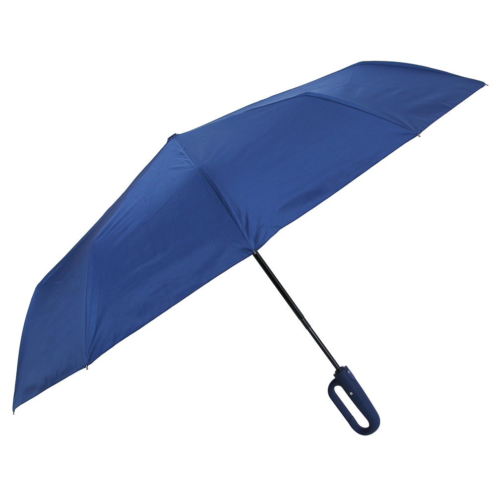 Зонт автомат, усиленный, ручка-карабин, стекловолокно, металл, пластик, ПЭ, винил, d103см, 10 спиц, арт.№ 302-399