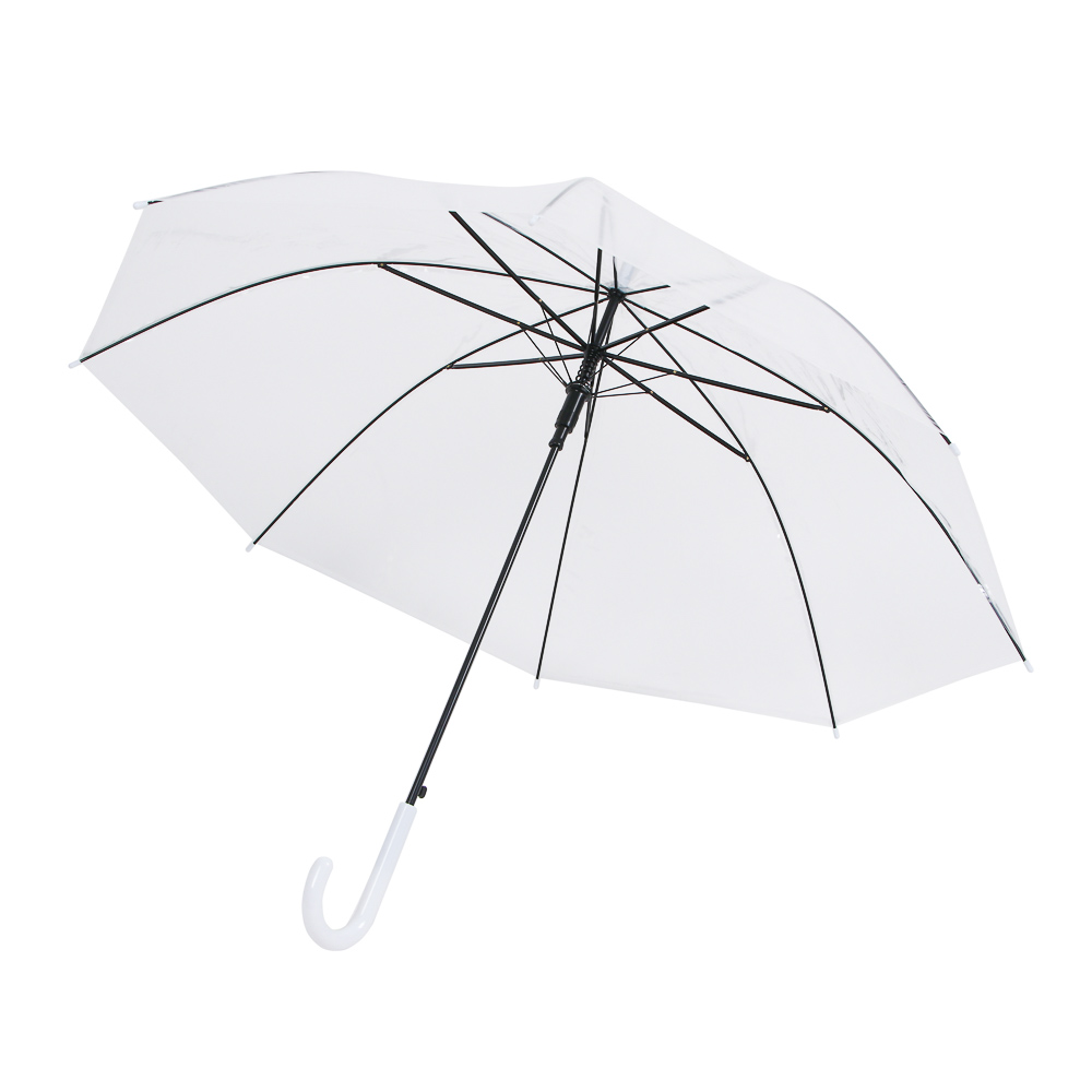 Зонт-трость, прозрачный, металл, пластик, ПВХ, d94см, 8 спиц, арт.№ 302-400