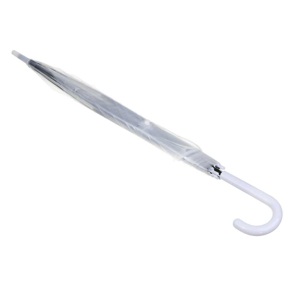 Зонт-трость, прозрачный, металл, пластик, ПВХ, d94см, 8 спиц, арт.№ 302-400