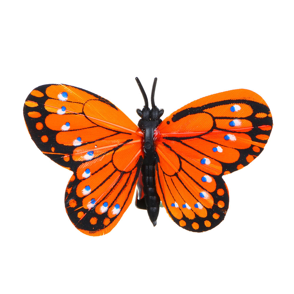 INBLOOM Бабочка на прищепке Жемчужная, 6см, PE, перо, арт.№ 153-125