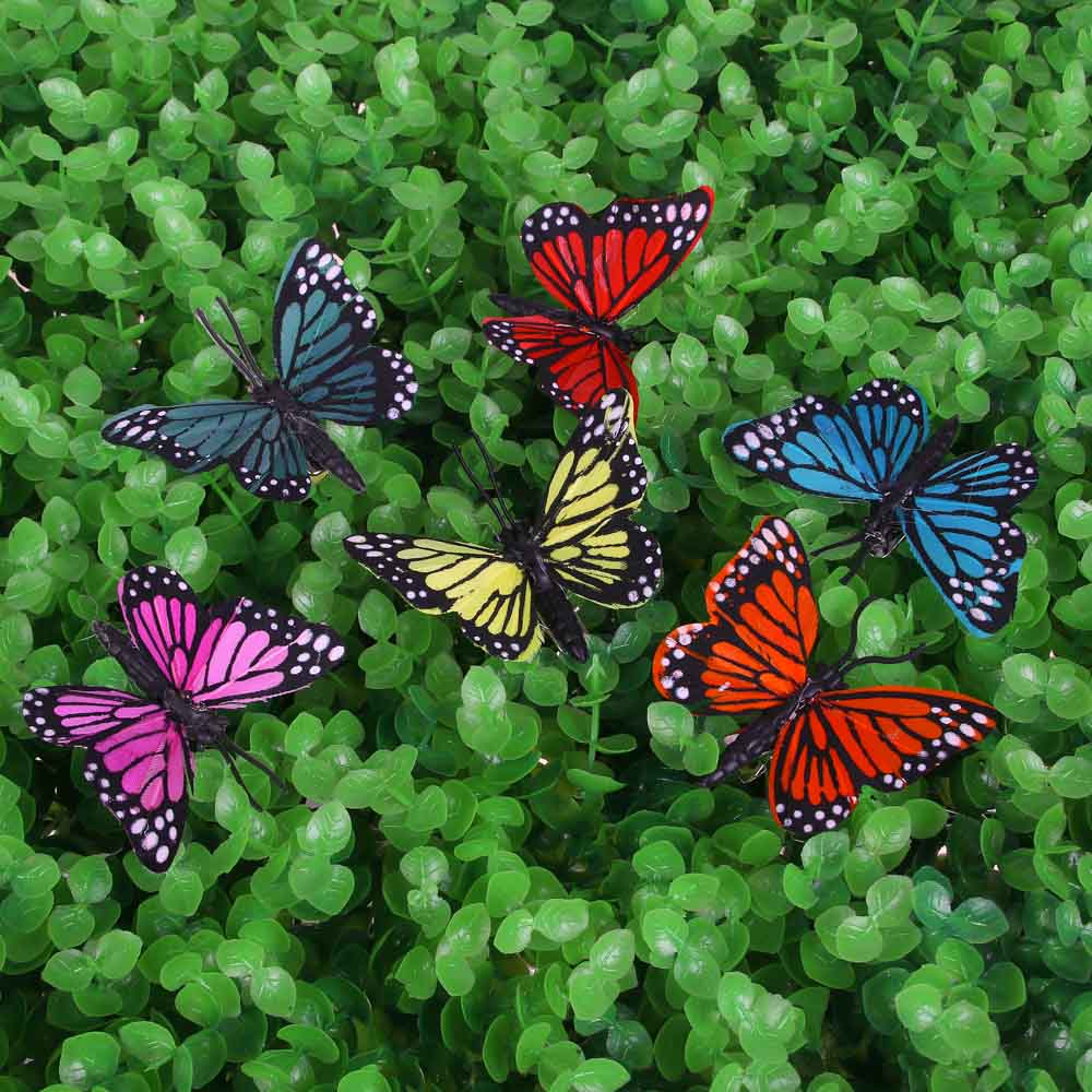 INBLOOM Бабочка на прищепке Садовая, 6см, пенополистирол, перо, арт.№ 153-126