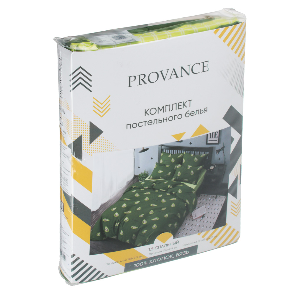 PROVANCE Комплект постельного белья 1,5 (4 пр.), бязь 125гр/м, 100% хлопок, 3 дизайна, арт.№ 421-279