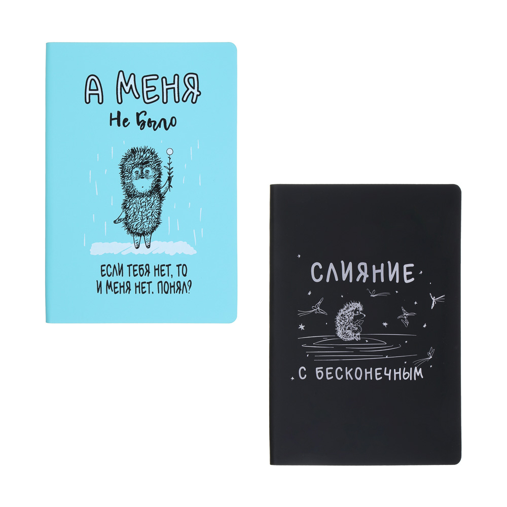 Ежик в Тумане Бизнес - блокнот А5, 192стр., гибкая обл., иск.кожа с печатью, цв.срез, закл., 2 диз., арт.№ 805-038