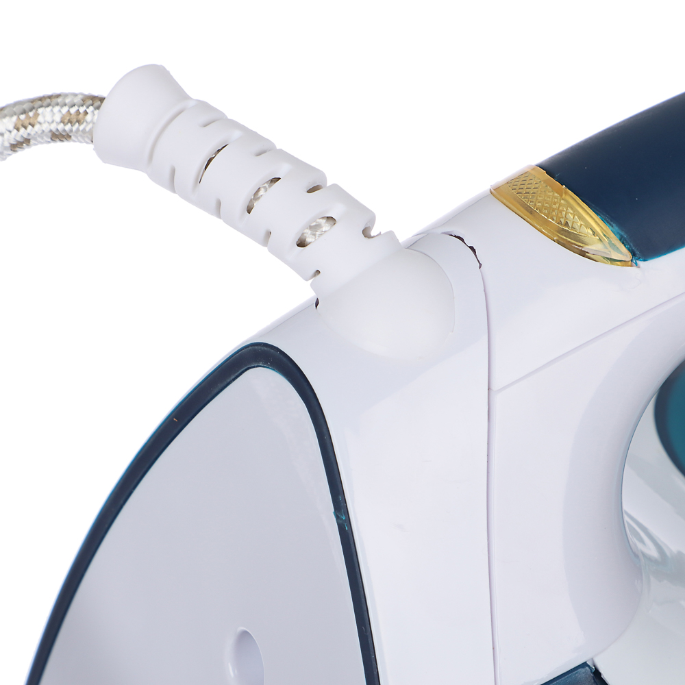LEBEN Утюг с отпаривателем 2400 Вт, подошва - керамическое покрытие, синий, арт.№ 249-020