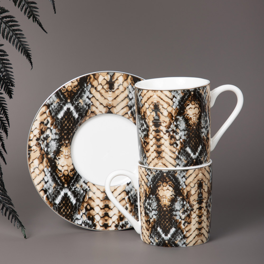 MILLIMI Снейк Набор кофейный 4 пр., 100мл, 12,5см, фарфор, арт.№ 802-508