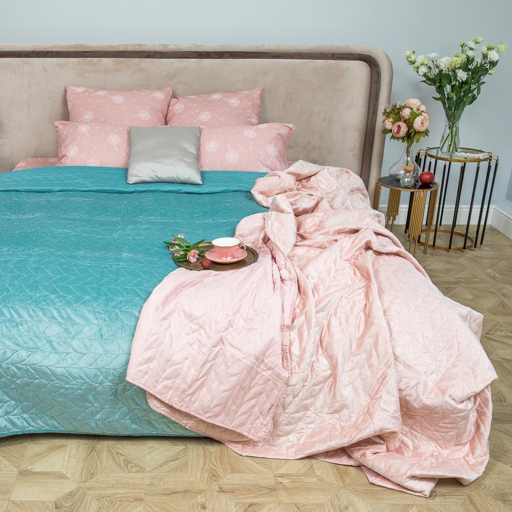 PROVANCE Мятный Латте Покрывало стеганое микровельвет 220х240см, 100% полиэстер, 3 цвета, арт.№ 488-032