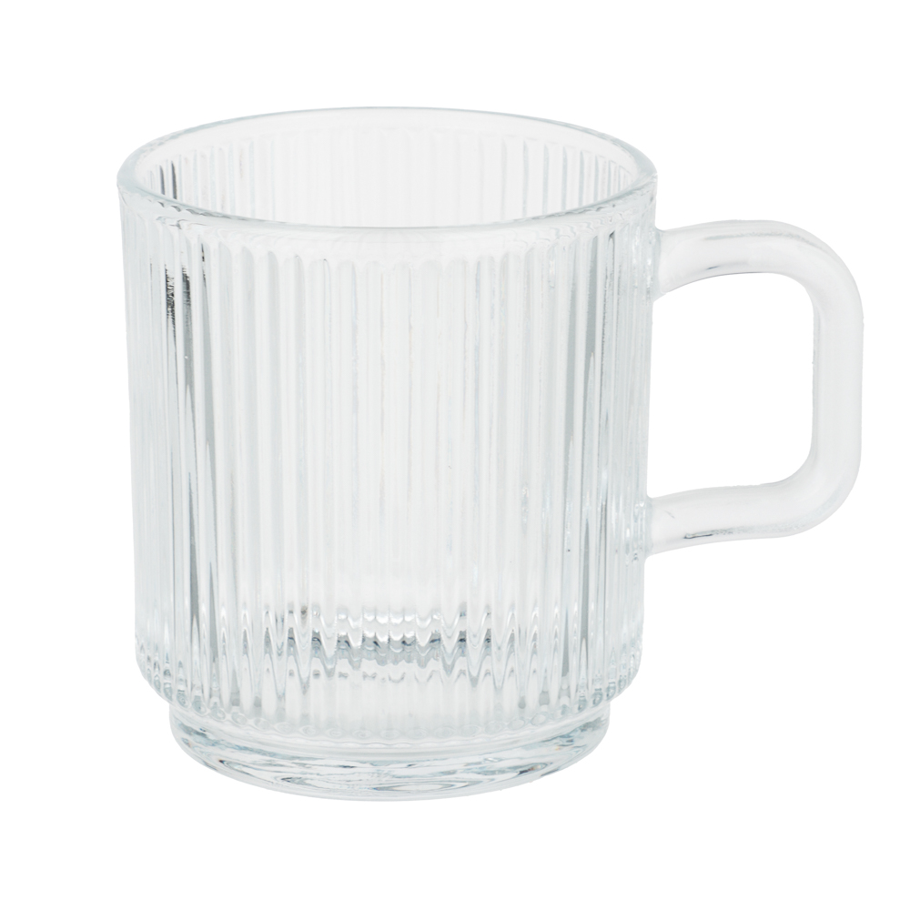 MILLIMI Кружка с рельефным узором, 340мл, стекло, арт.№ 806-174