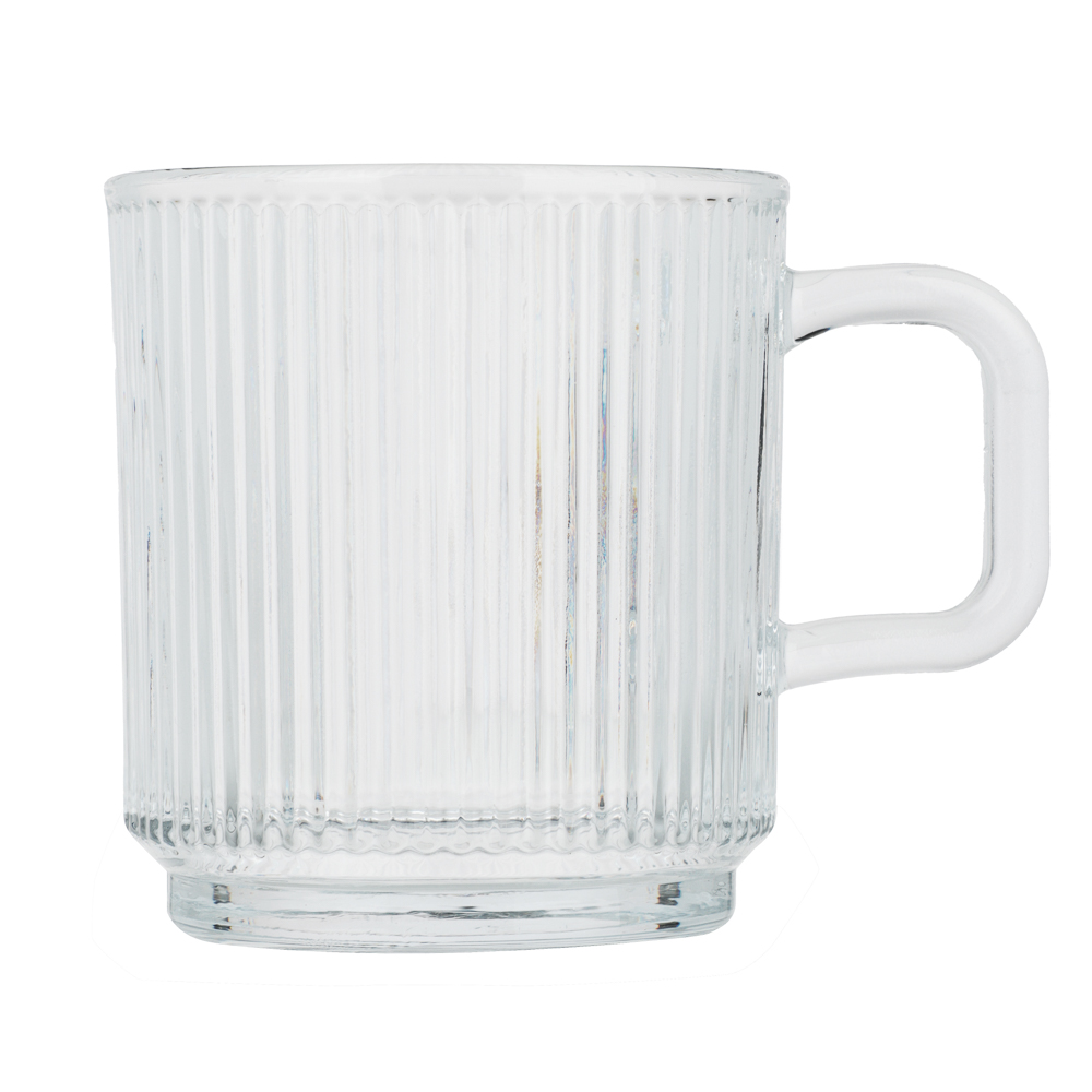 MILLIMI Кружка с рельефным узором, 340мл, стекло, арт.№ 806-174