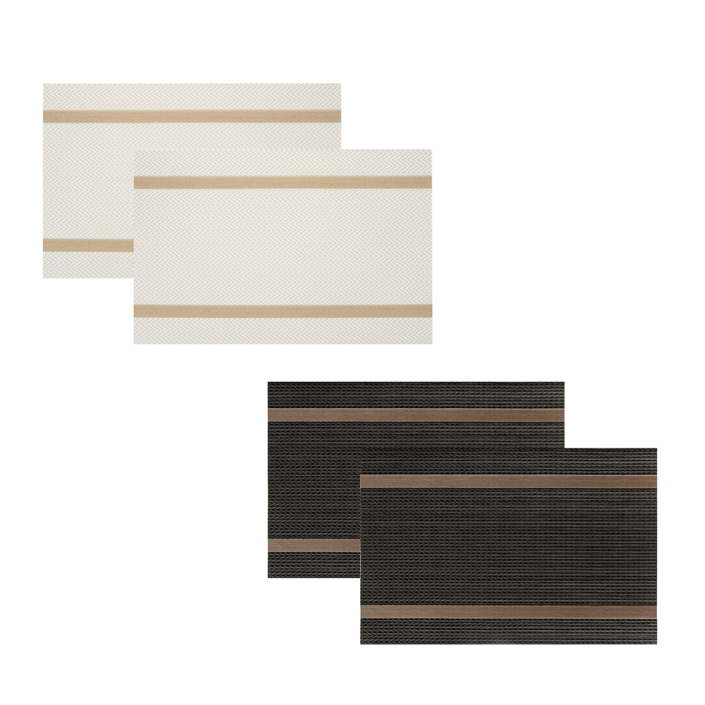 Набор салфеток сервировочных ПВХ, 2шт, 30x45см, "Орнамент", 2 цвета, арт.№ 890-369