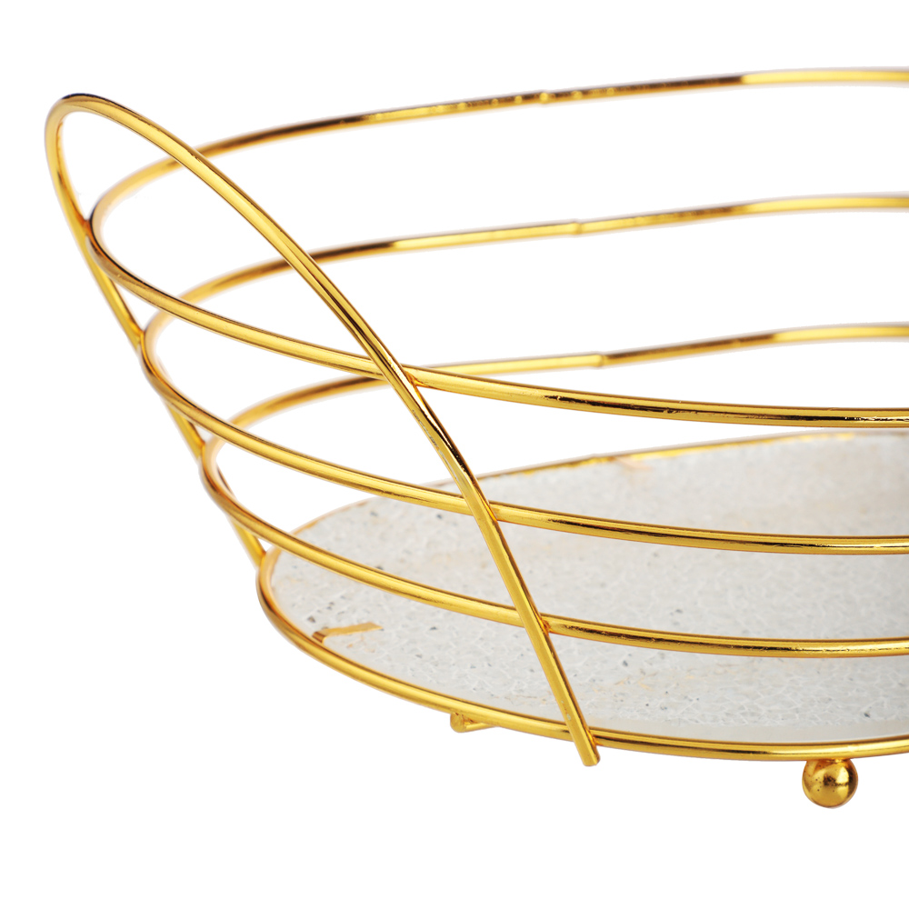 Корзина для фруктов тм SATOSHI Голд, 28,5х10х19,5см, сталь, акрил, арт.№ 827-127