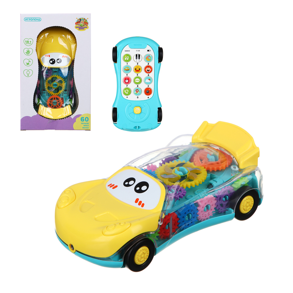 ИГРОЛЕНД Бэби-телефон "Машинка", пластик, звук, 7,9х5х14,8 см, арт.№ 272-826