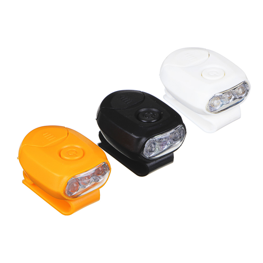 ЕРМАК Фонарик на кепку, 3 LED, 2xCR2032, 1 режим, пластик, арт.№ 221-011