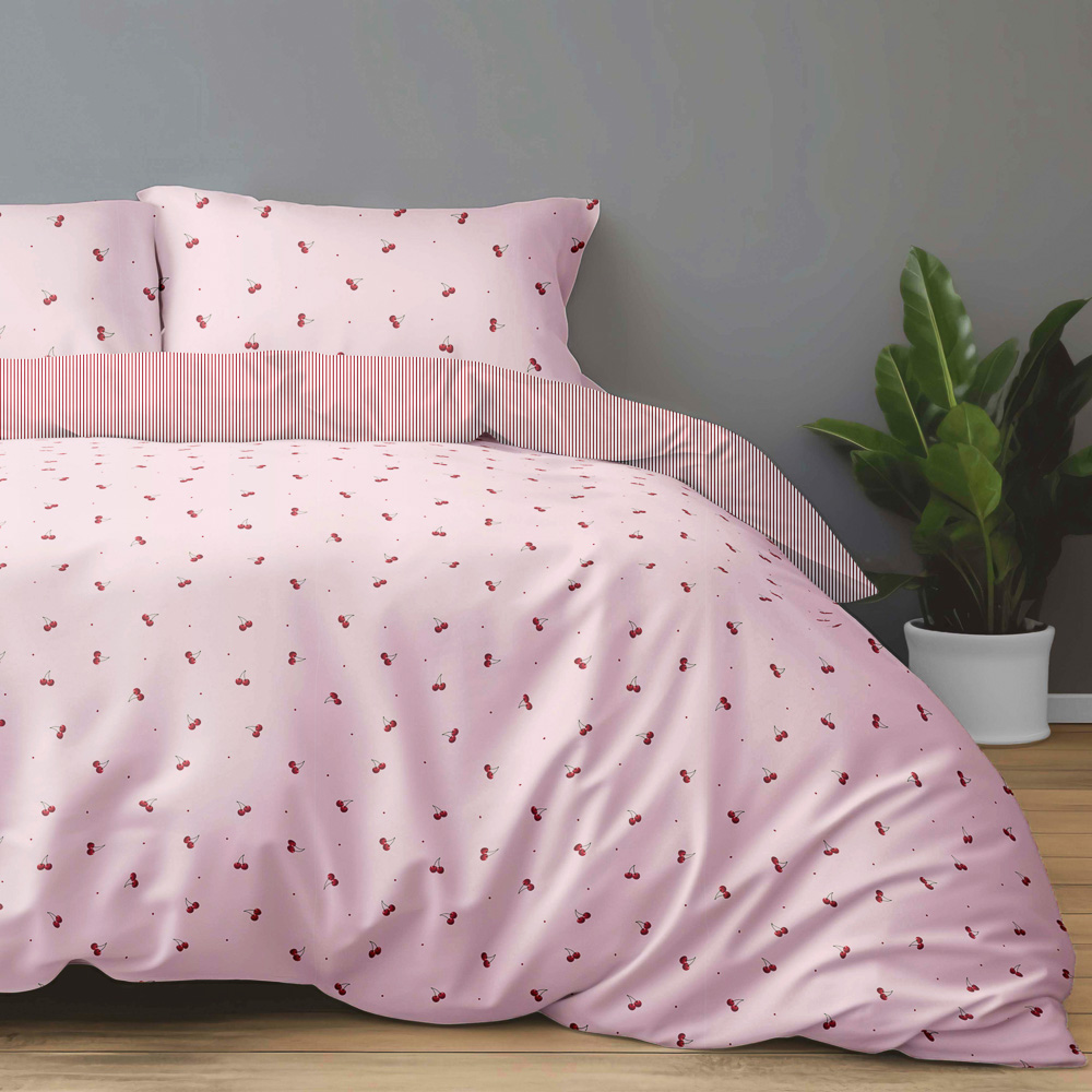 Комплект постельного белья евро (4 предмета) тм PROVANCE Черри 100% хлопок, поплин, 2 дизайна, арт.№ 421-406