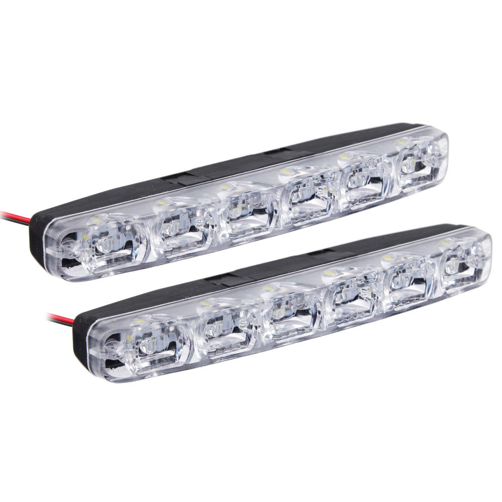 ЕРМАК Дневные ходовые огни, LED 6шт., пласт. корп., 155мм, 12V, белый, 2шт., арт.№ 702-104