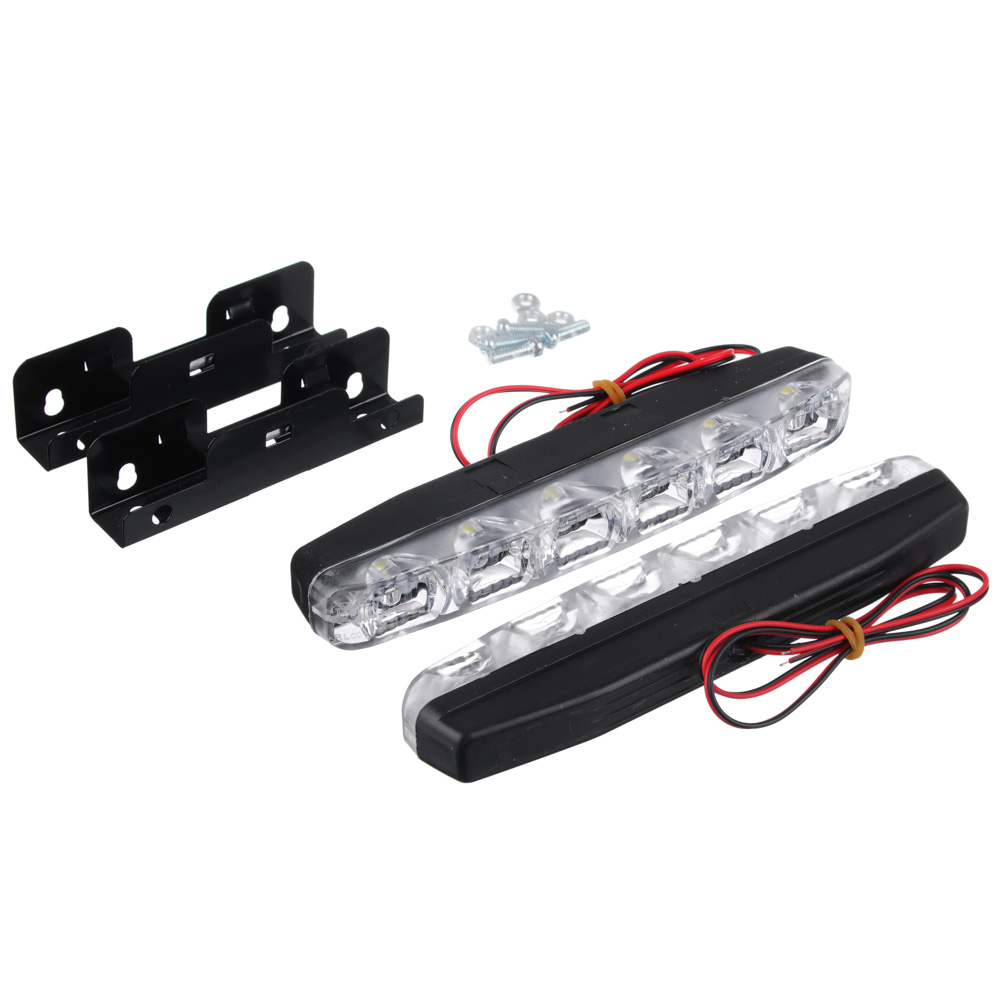 ЕРМАК Дневные ходовые огни, LED 6шт., пласт. корп., 155мм, 12V, белый, 2шт., арт.№ 702-104