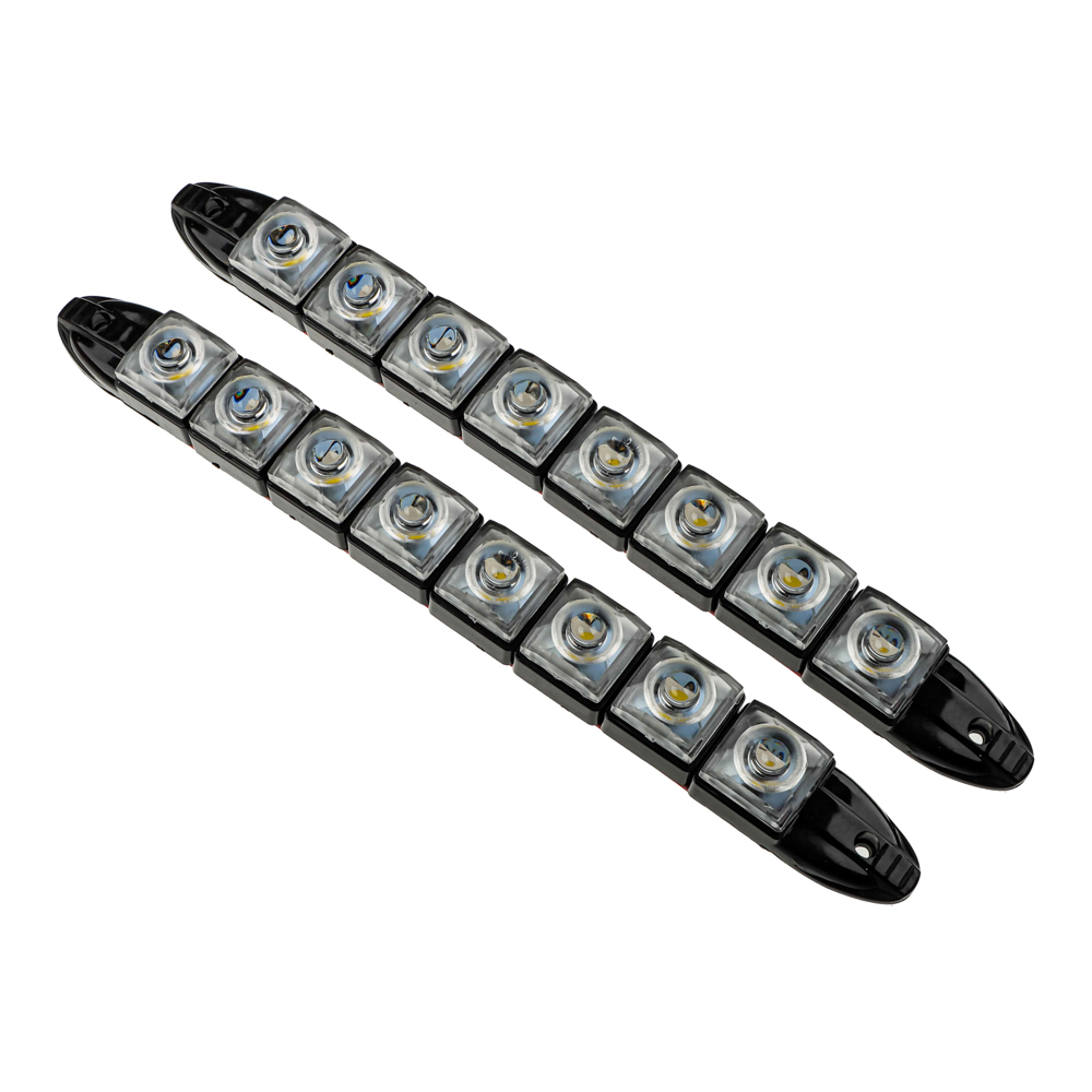 ЕРМАК Дневные ходовые огни, LED 8шт, гибкий пласт. корп., 220мм, 12V, белый, 2шт., арт.№ 702-099