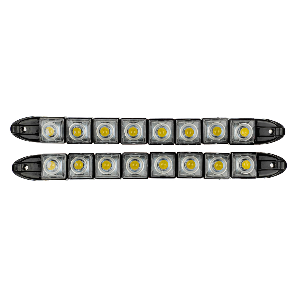 ЕРМАК Дневные ходовые огни, LED 8шт, гибкий пласт. корп., 220мм, 12V, белый, 2шт., арт.№ 702-099