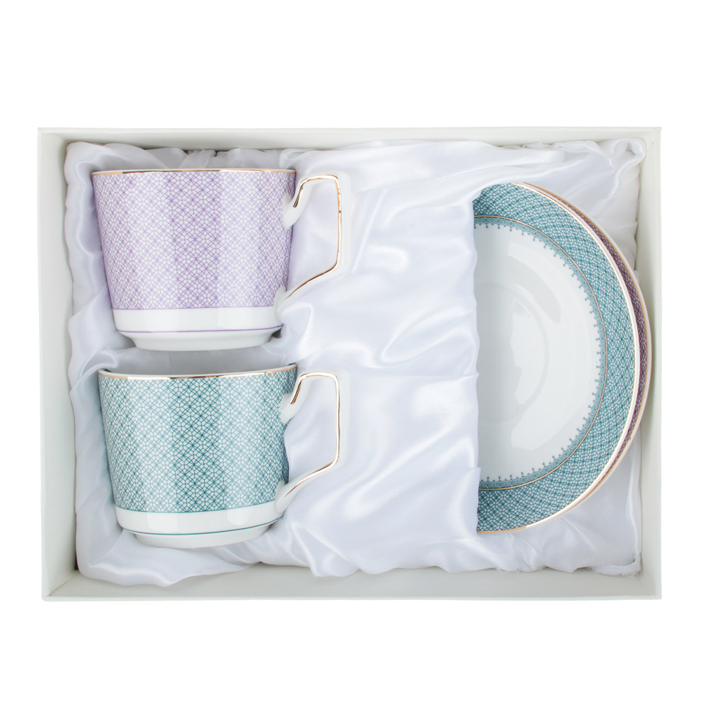 MILLIMI Арлекин Набор чайный 4 пр., 260мл, 15см, костяной фарфор, арт.№ 802-083