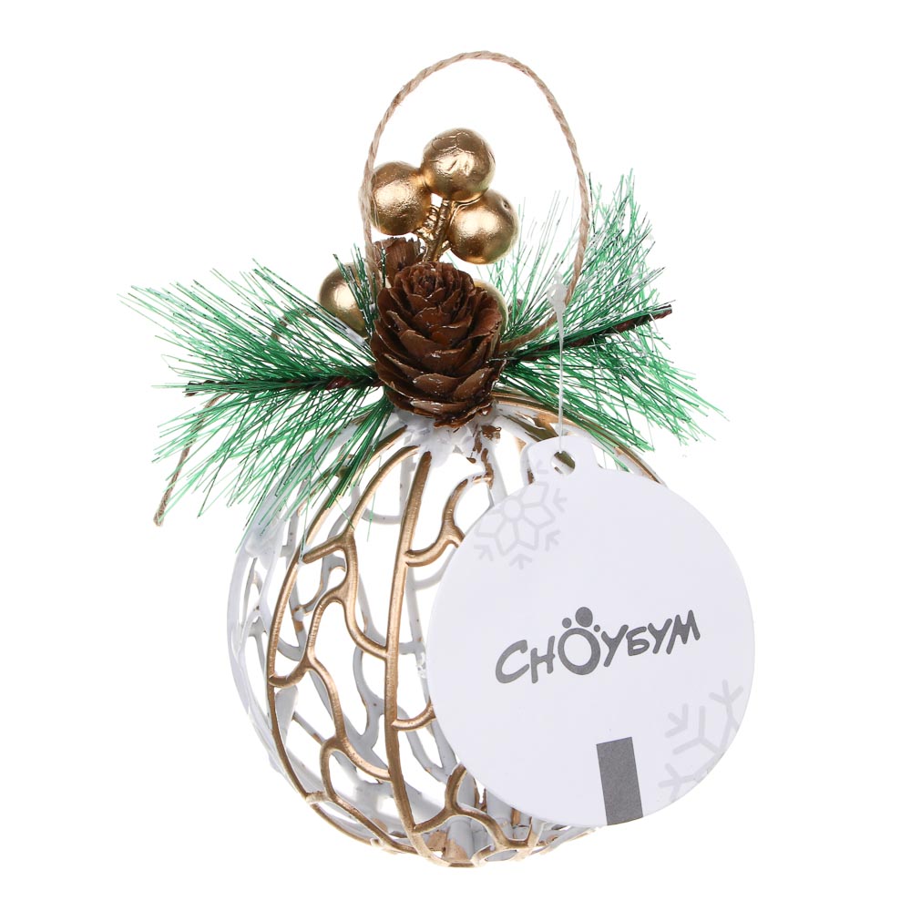 СНОУ БУМ Шар с декором, 9 см, пластик, 26-633, арт.№ 397-463