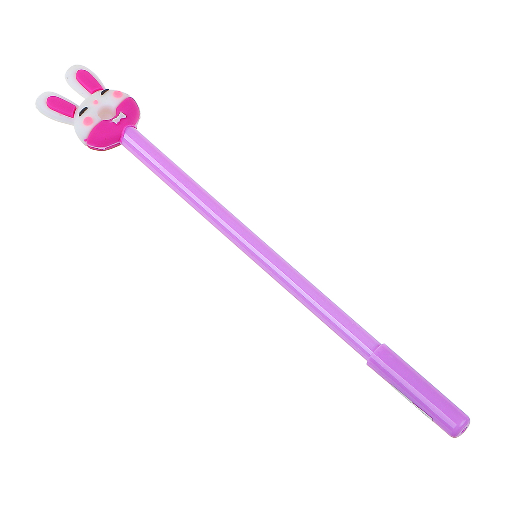 Ручка гелевая, наконечник в форме зайки-пончика, 3 цвета корпуса, 19,5см, силикон, пластик, арт.№ 591-088