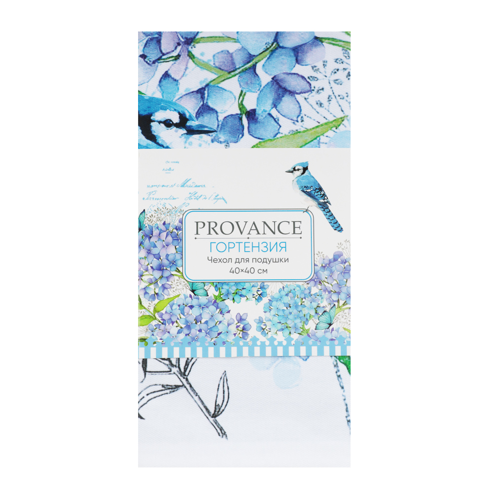 PROVANCE Гортензия Чехол для подушки 40х40см, 100% хлопок, арт.№ 488-080