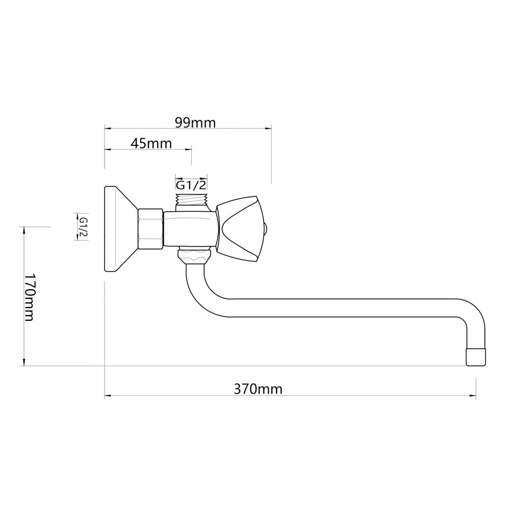 СоюзКран Смеситель для ванны с душем, круглый излив 40см, кер. кран-буксы 1/2, хром, цинк, SK08-S240, арт.№ 567-129
