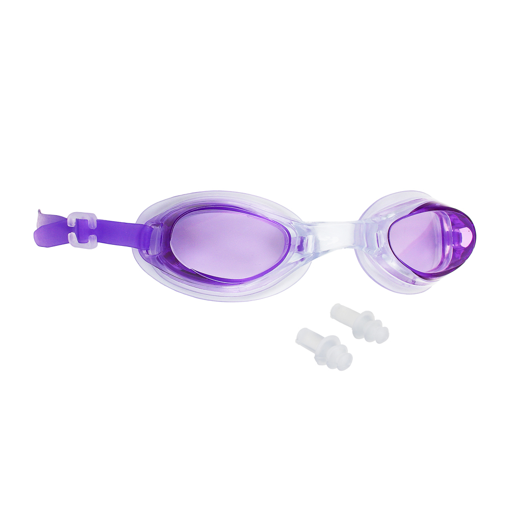 SILAPRO Очки для плавания, незапотевающие+заглушки для ушей в ПВХ-чехле, ПВХ+силикон, 4-5 цветов, арт.№ 109-087