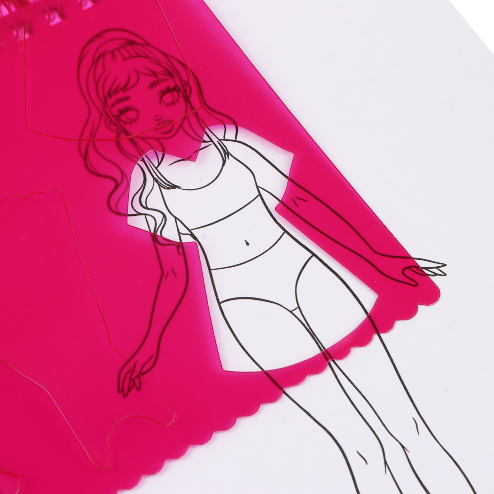 ХОББИХИТ Скетчбук для творчества с трафаретами, 20 л, картон, пластик, наклейки, 15х19х2см, арт.№ 284-242