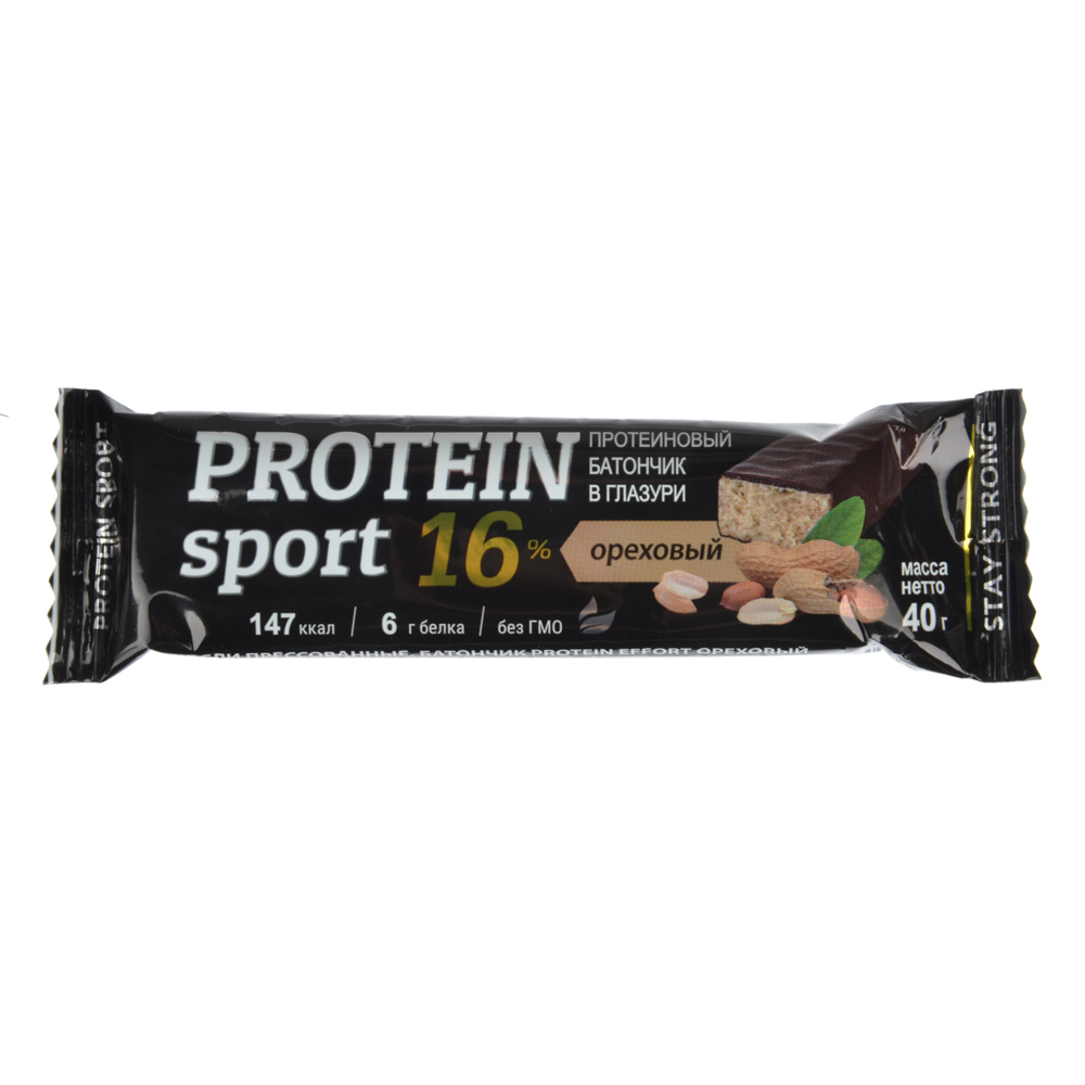Батончик Effort Protein sport, 40г, 2 вида: шоколад / ореховый, арт.№ 015-056
