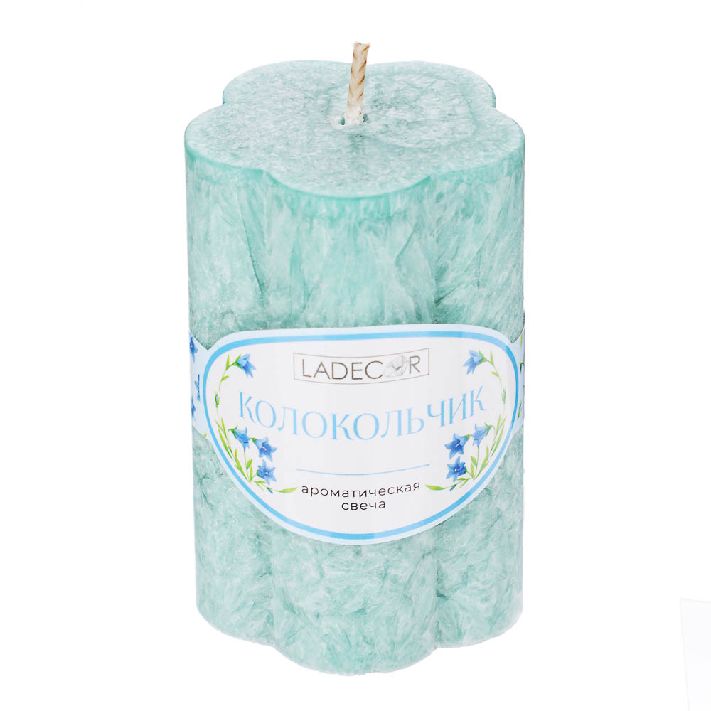 LADECOR Свеча столбик в форме цветка, парафин, 5x7,5 см, 6 цветов, арт.№ 508-833