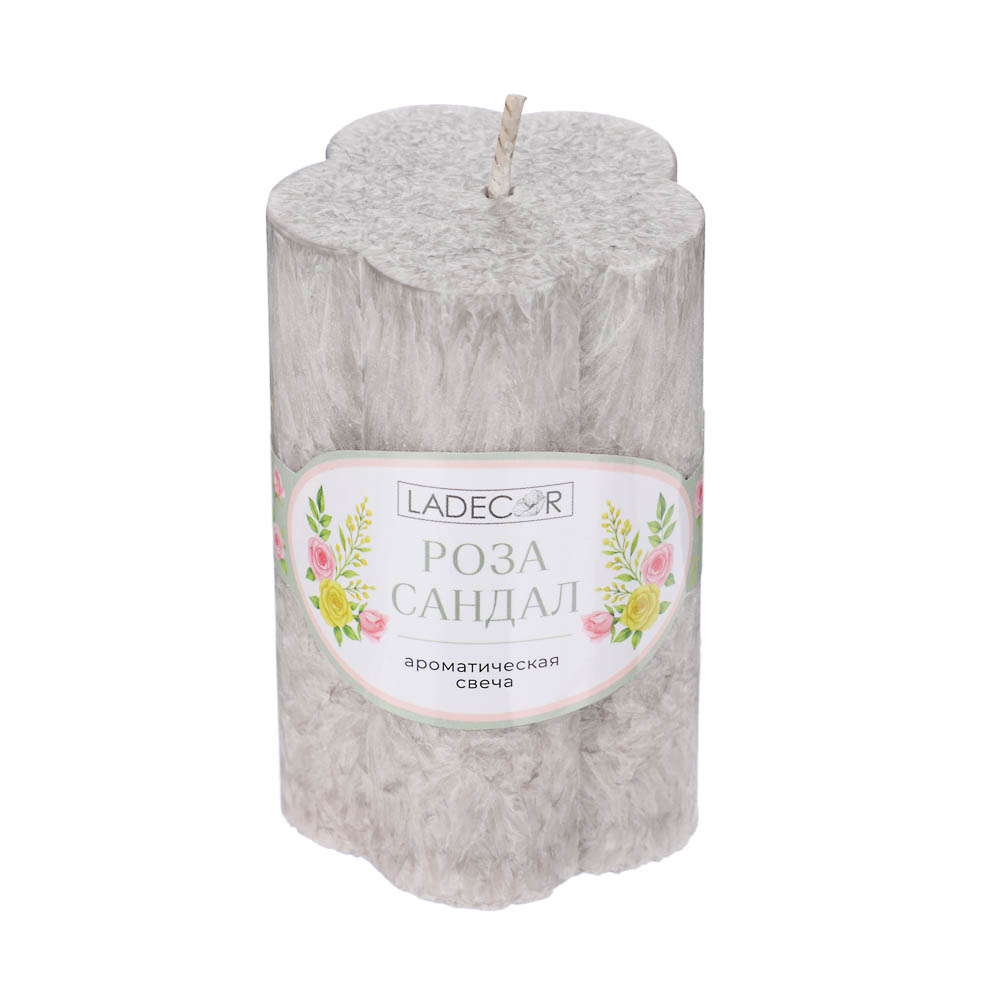 LADECOR Свеча столбик в форме цветка, парафин, 5x7,5 см, 6 цветов, арт.№ 508-833