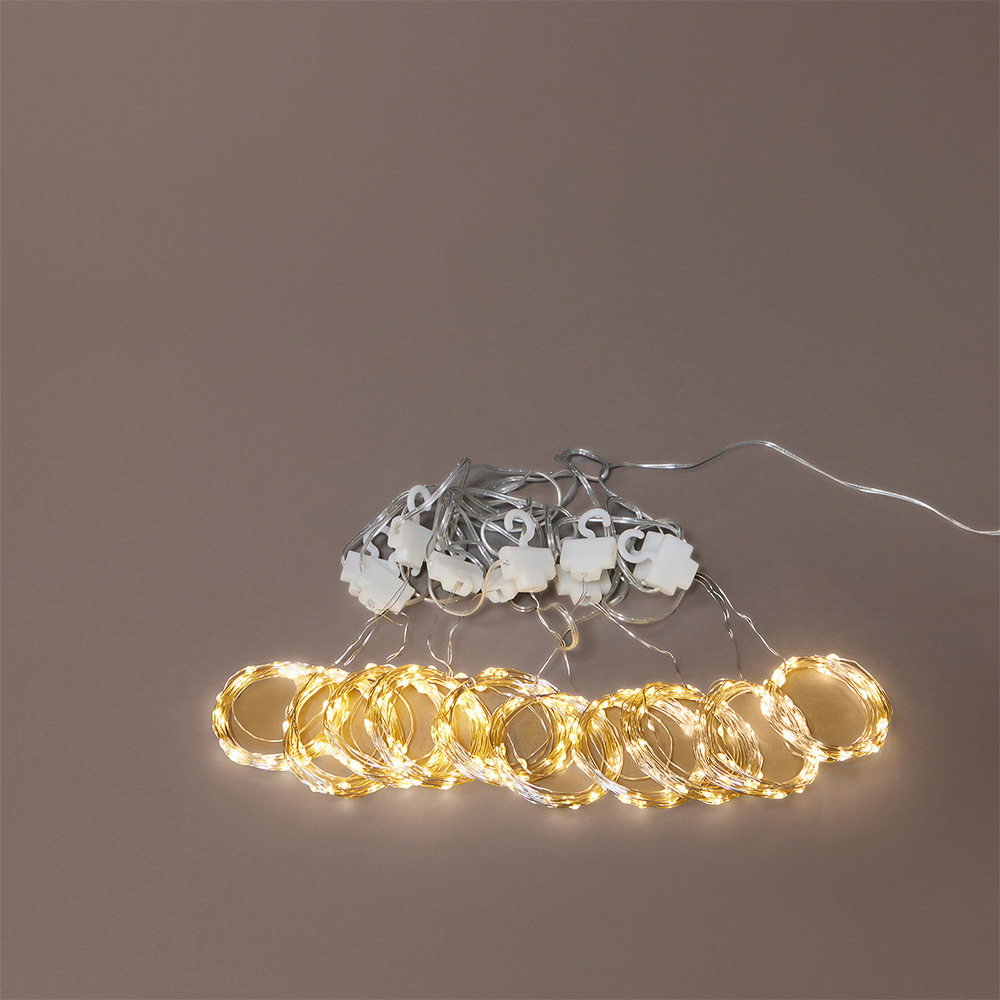 Гирлянда занавес нить 3х3 м СНОУ БУМ, 300 LED, постоянное свечение шампань, 10 нитей, 220В, 50Гц, медь, арт.№ 351-693