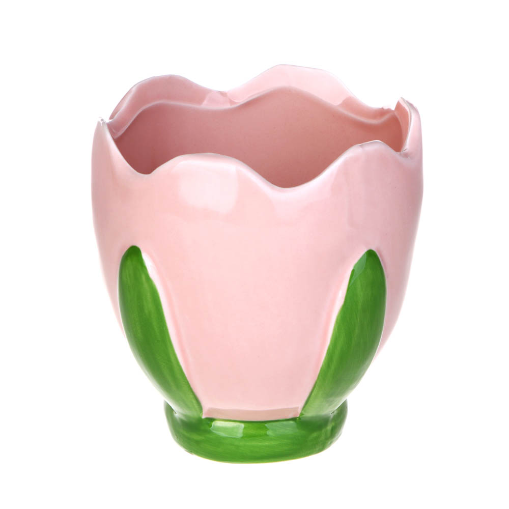 INBLOOM Кашпо Тюльпан 11x11x11.4см, 6 цветов, керамика, арт.№ 164-009