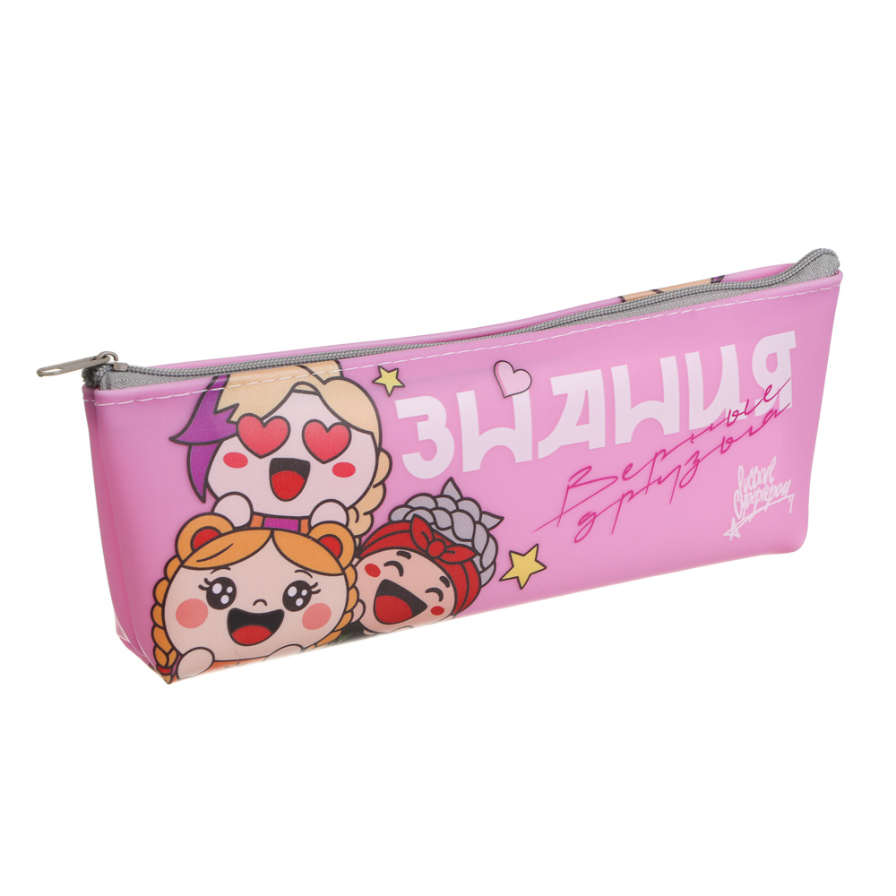 Пенал прямоугольный, 21x3x8см, BY Русские Супергерои "Яркий День" 1 отделение на молнии, силикон, арт.№ 801-116