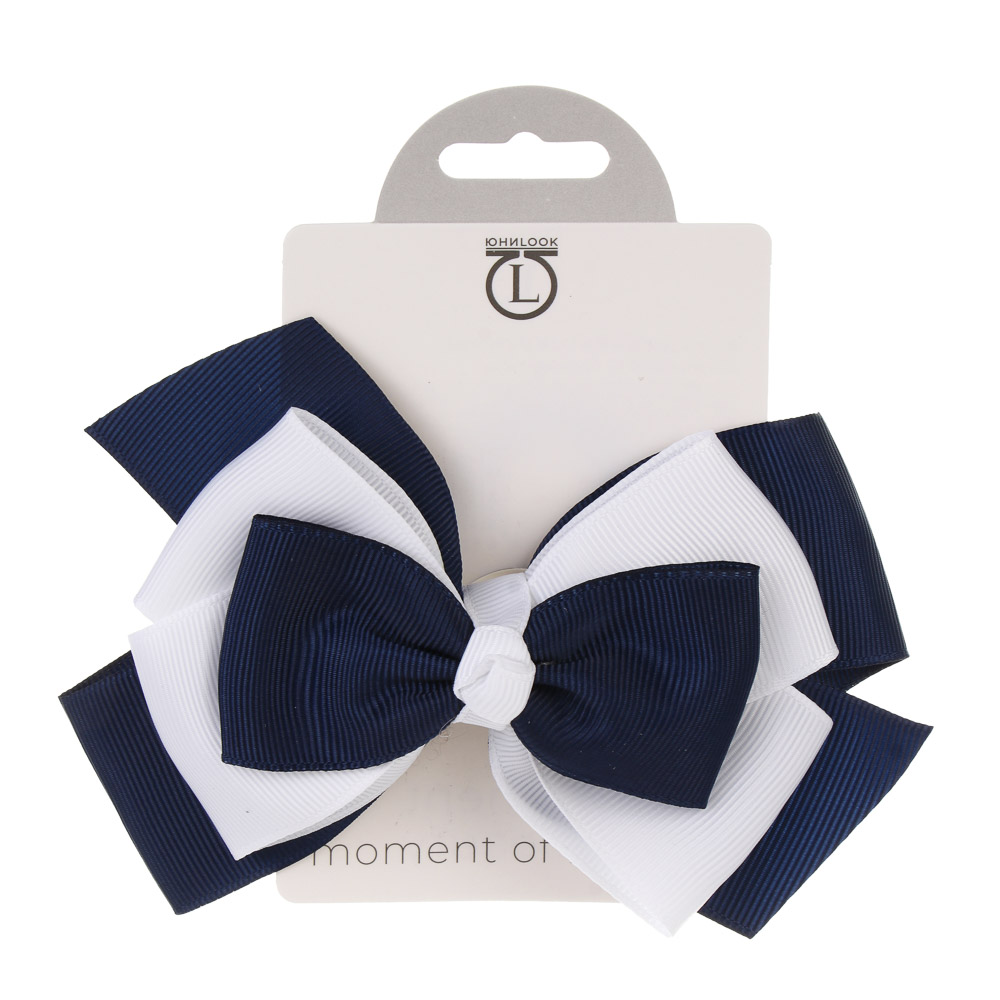 Бант двойной на резинке ЮНИLOOK 12 см, 3 цвета, текстиль, арт.№ 322-319