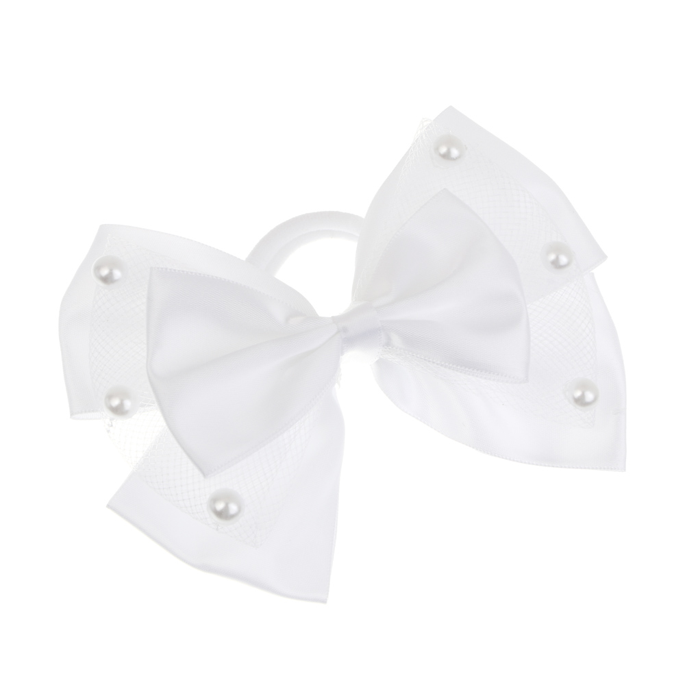 Бант на резинке комбинированный с декором ЮНИLOOK 13 см, 4 дизайна, текстиль, арт.№ 322-320