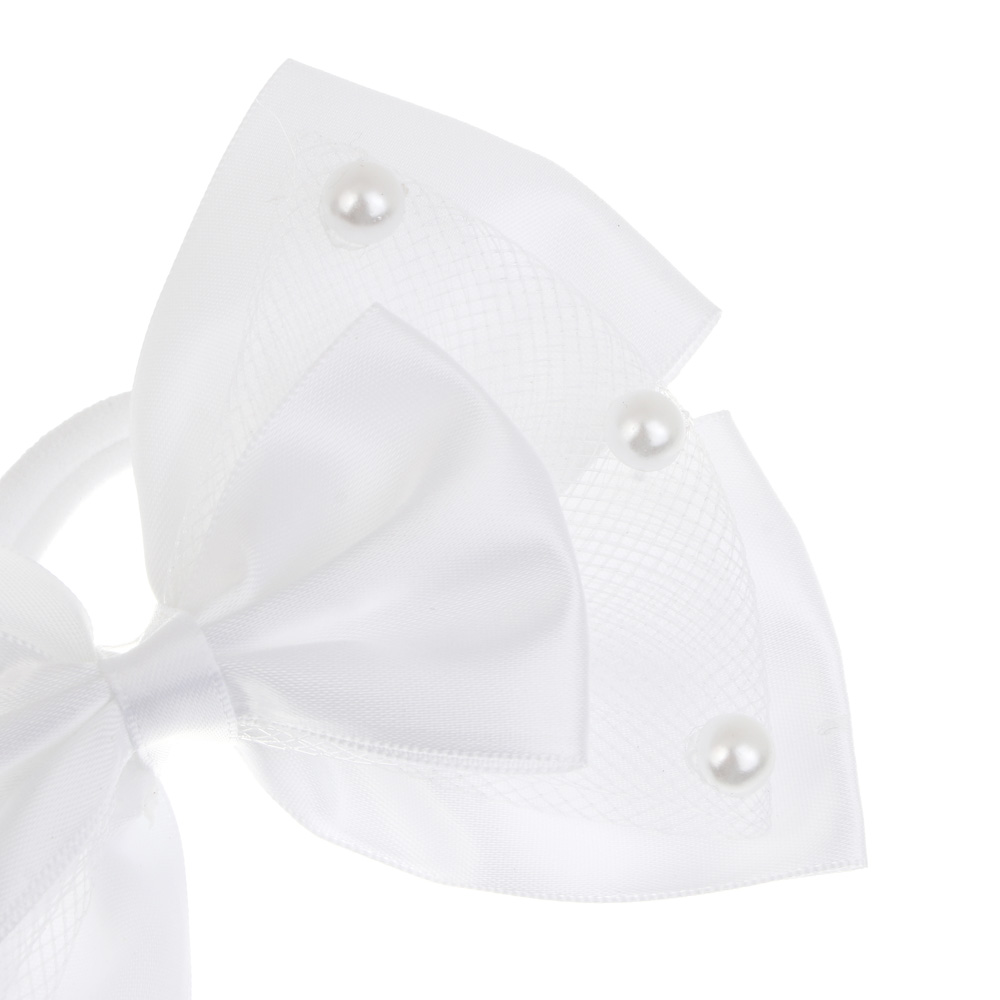 Бант на резинке комбинированный с декором ЮНИLOOK 13 см, 4 дизайна, текстиль, арт.№ 322-320