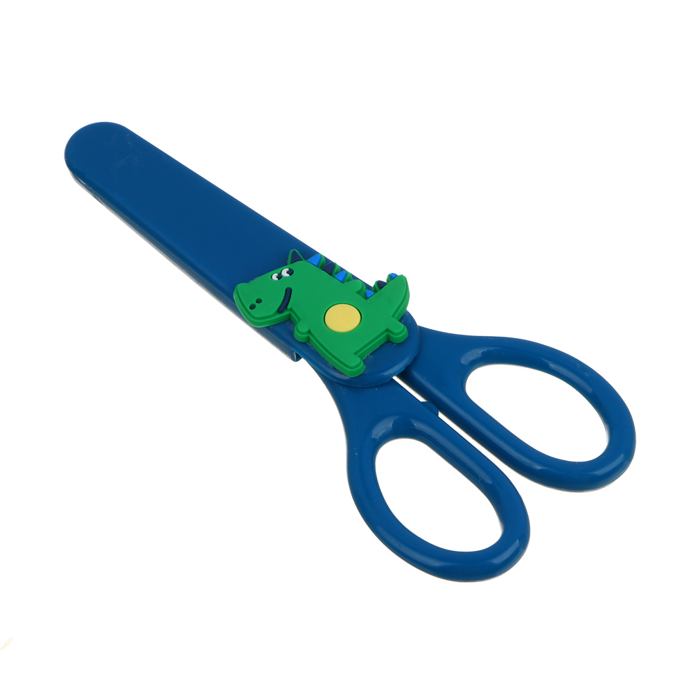 ЯЩЕРЫ Ножницы детские 14см, фигурка ящера на корпусе, пластик, металл, арт.№ 524-229