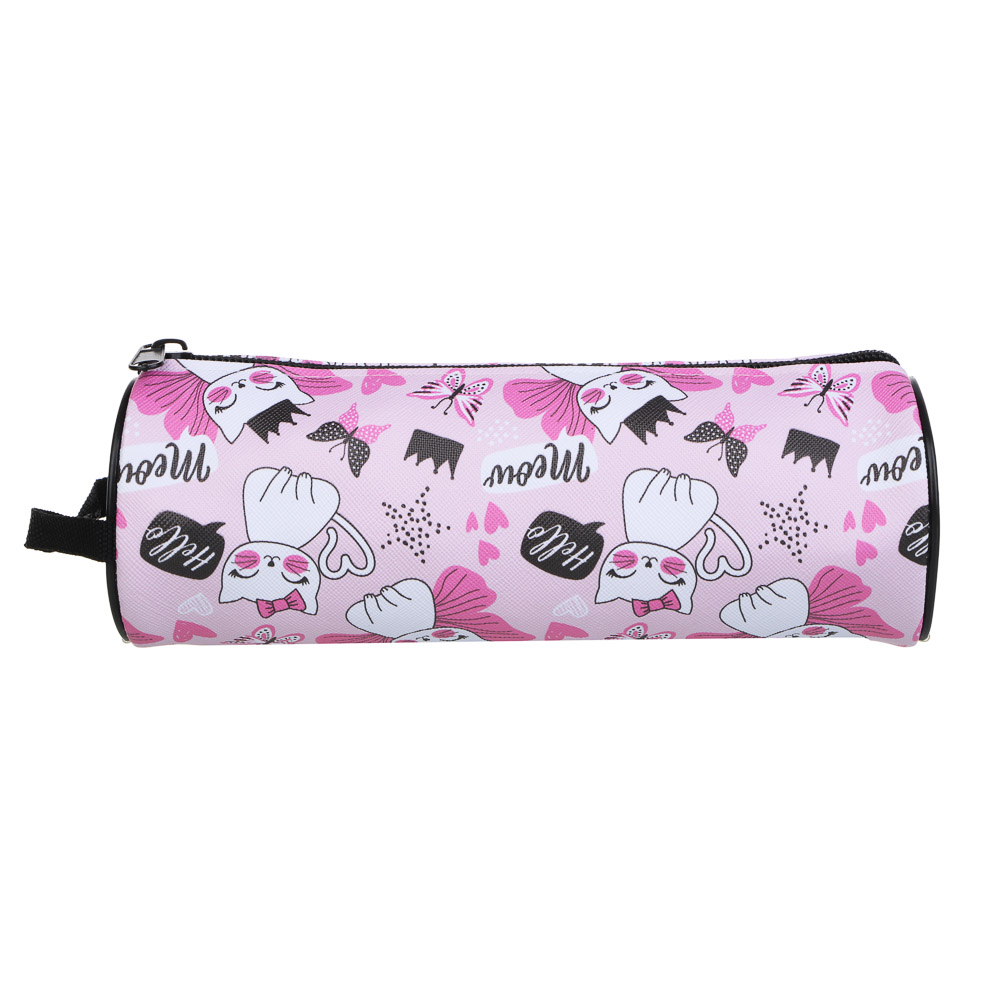 Котик с Крыльями Пенал мягкий круглый, 21,5х8х8см, ПВХ, с ручкой, с антисминаемым вкладышем, арт.№ 238-005