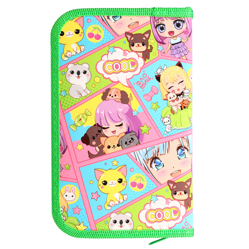 Кавай Пенал жесткий прямоугольный, 19х11,5см, 1 отд., молния вокруг, ламинированный картон, арт.№ 238-007