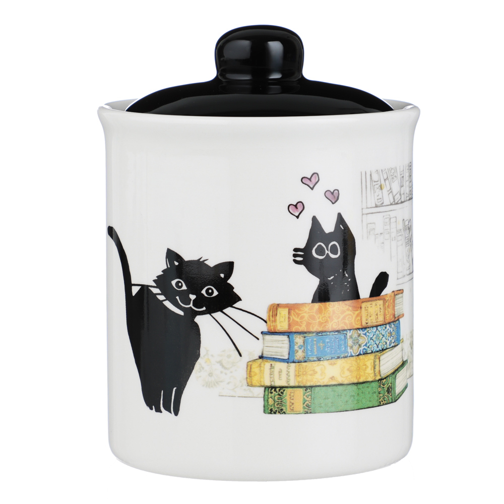 MILLIMI Котейка Банка для хранения, 550мл, 10х13см, керамика, арт.№ 824-109