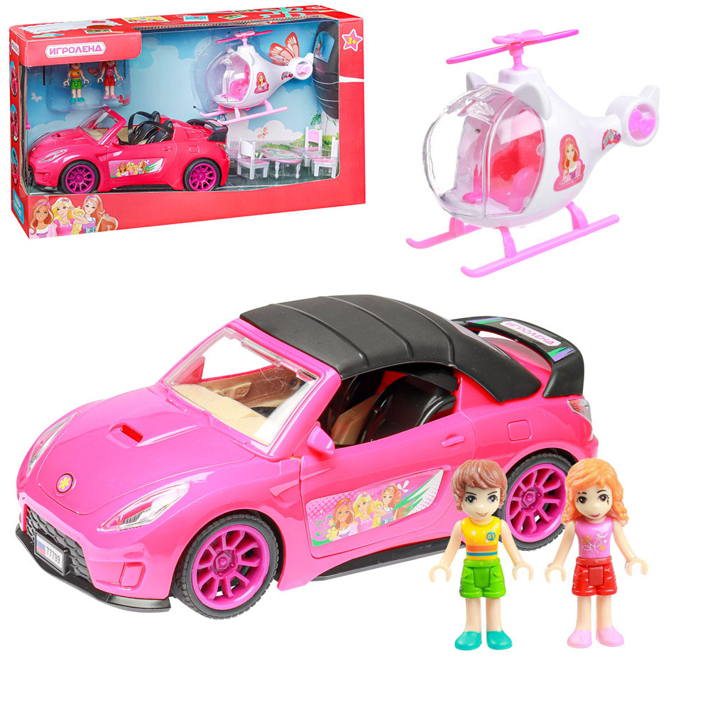 ИГРОЛЕНД Набор игровой "Дом для путешествий", 2 куклы, аксесс., 17пр, пластик, 44х22х23см, 2 дизайна, арт.№ 294-128