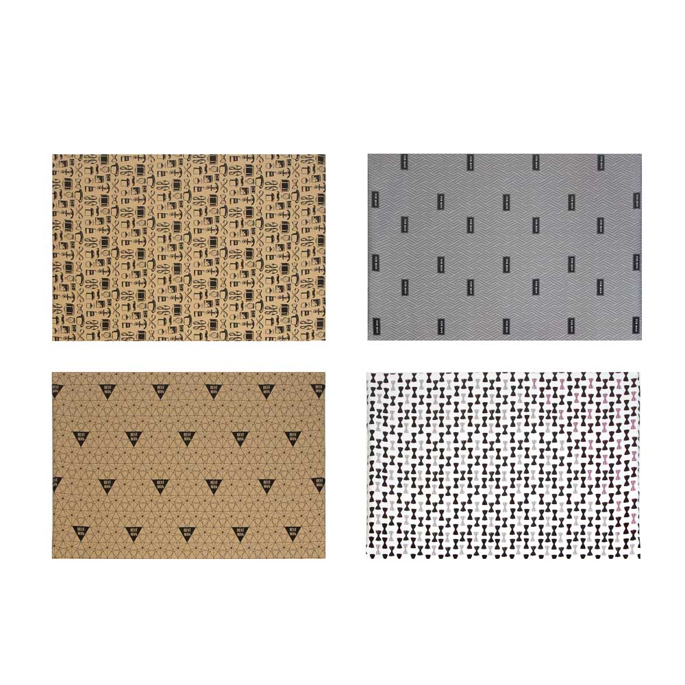 Бумага для упаковки подарков тм LADECOR, 70х100 см, 70 г, для мужчин, односторонняя, 4 дизайна, арт.№ 570-090